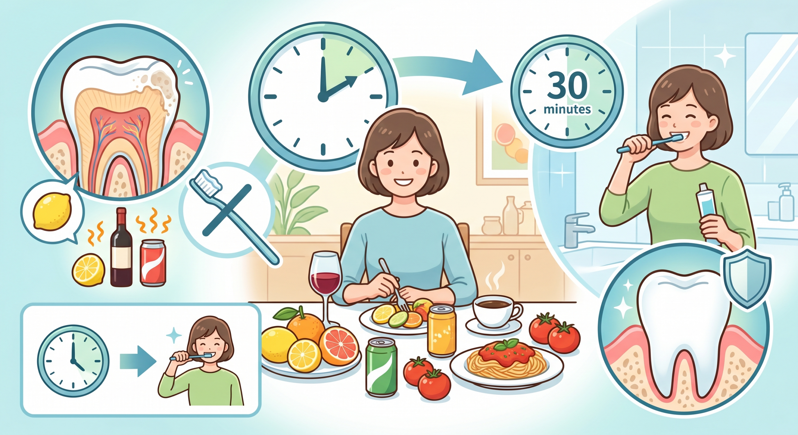【Q&A】食後すぐの歯磨きはNG？着色予防と「酸蝕症」に関する疑問にお答えします
