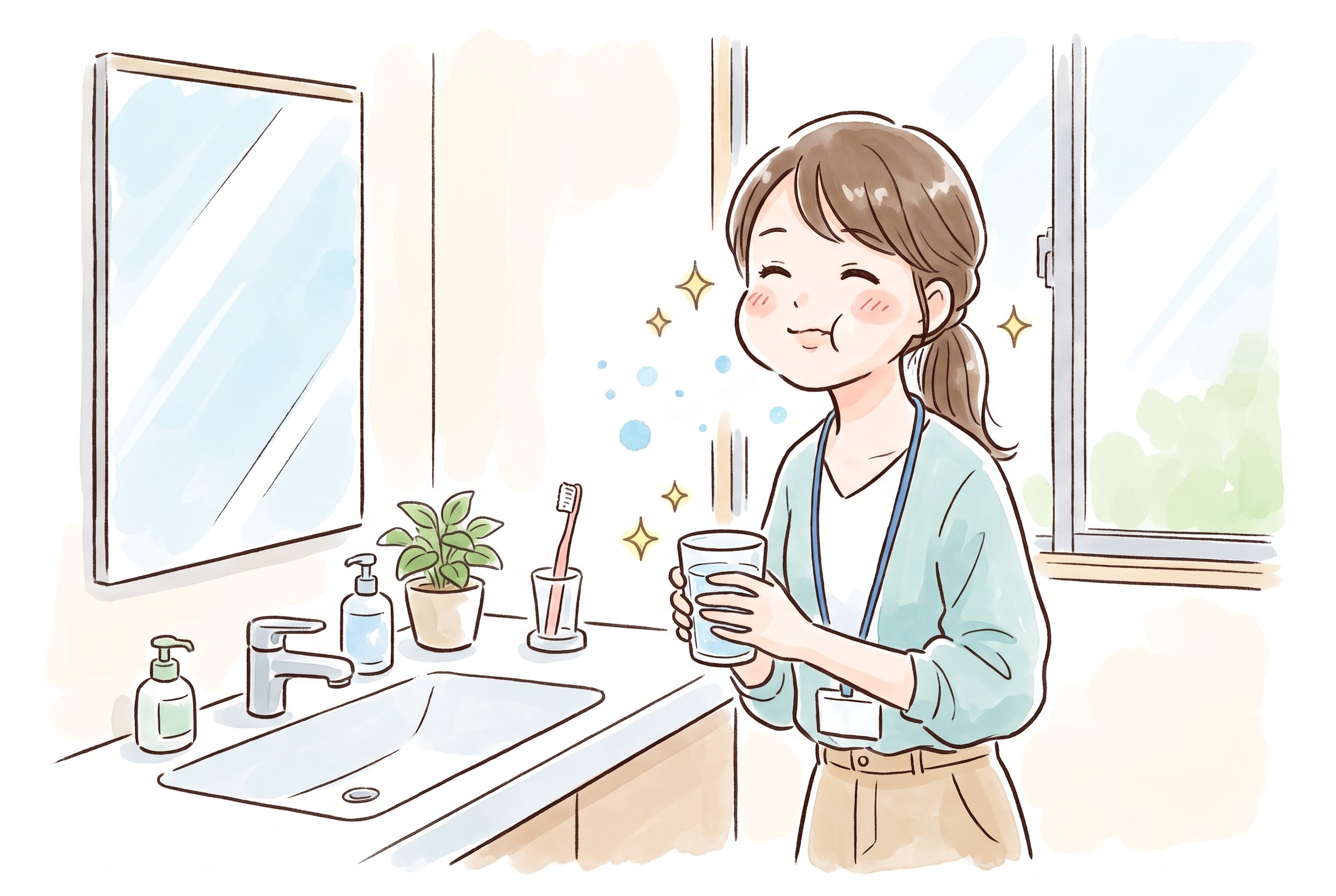 【歯磨きできない時の救世主】食後の「水うがい」は何回が正解？着色・虫歯を防ぐ新習慣